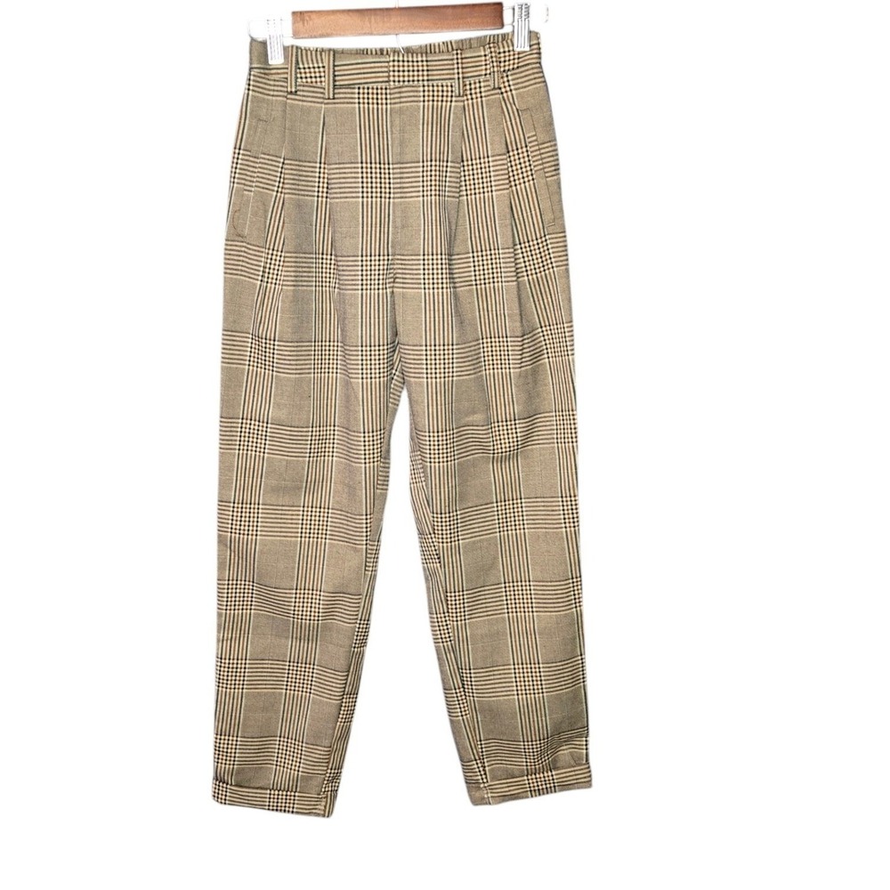 Urban Outfitters Light Before Dark Pants Womens XS Beige Plaid Pleated Academia‎